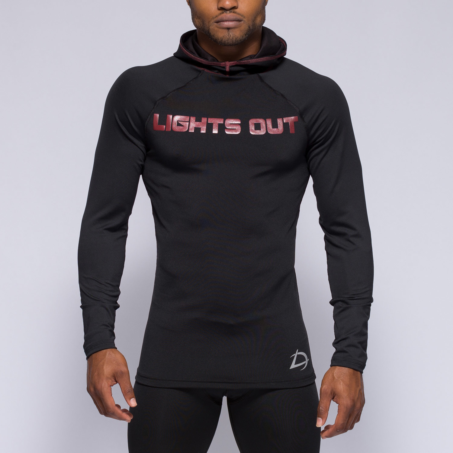 LongSleeve Compression Hoodie // Black (S) Lights Out Touch of Modern